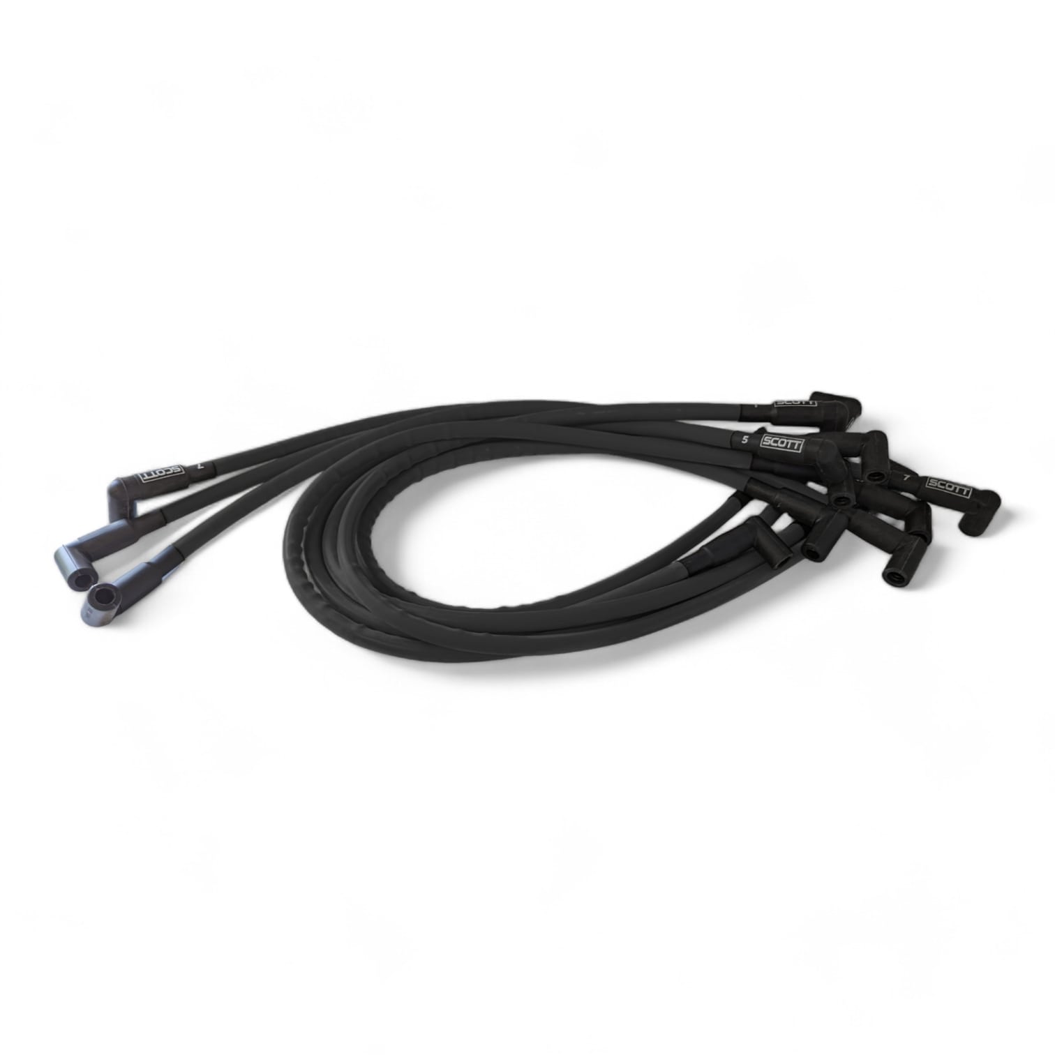 Scott Performance - Small Block Chevy 604 Crate Under Header 300 OHM Plug Set  - Black - SPW300-CH-604-1