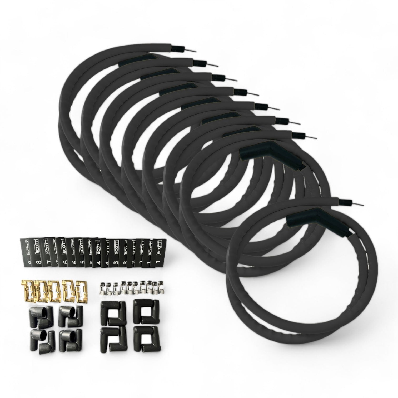 Scott Performance - Spark Plug Wire Kit 300 OHM  - Black - SPW300-CH-K45-1