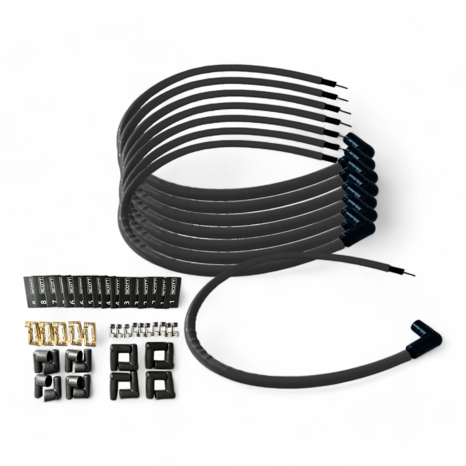 Scott Performance - Spark Plug Wire Kit 300 OHM  - Black - SPW300-CH-K90-1