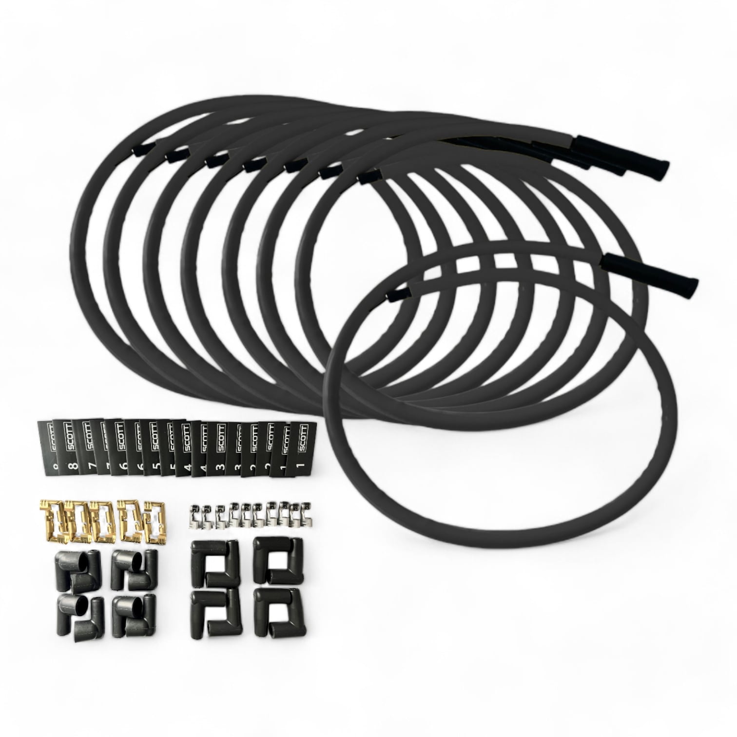 Scott Performance - Spark Plug Wire Kit 300 OHM  - Black - SPW300-CH-KSTR-1