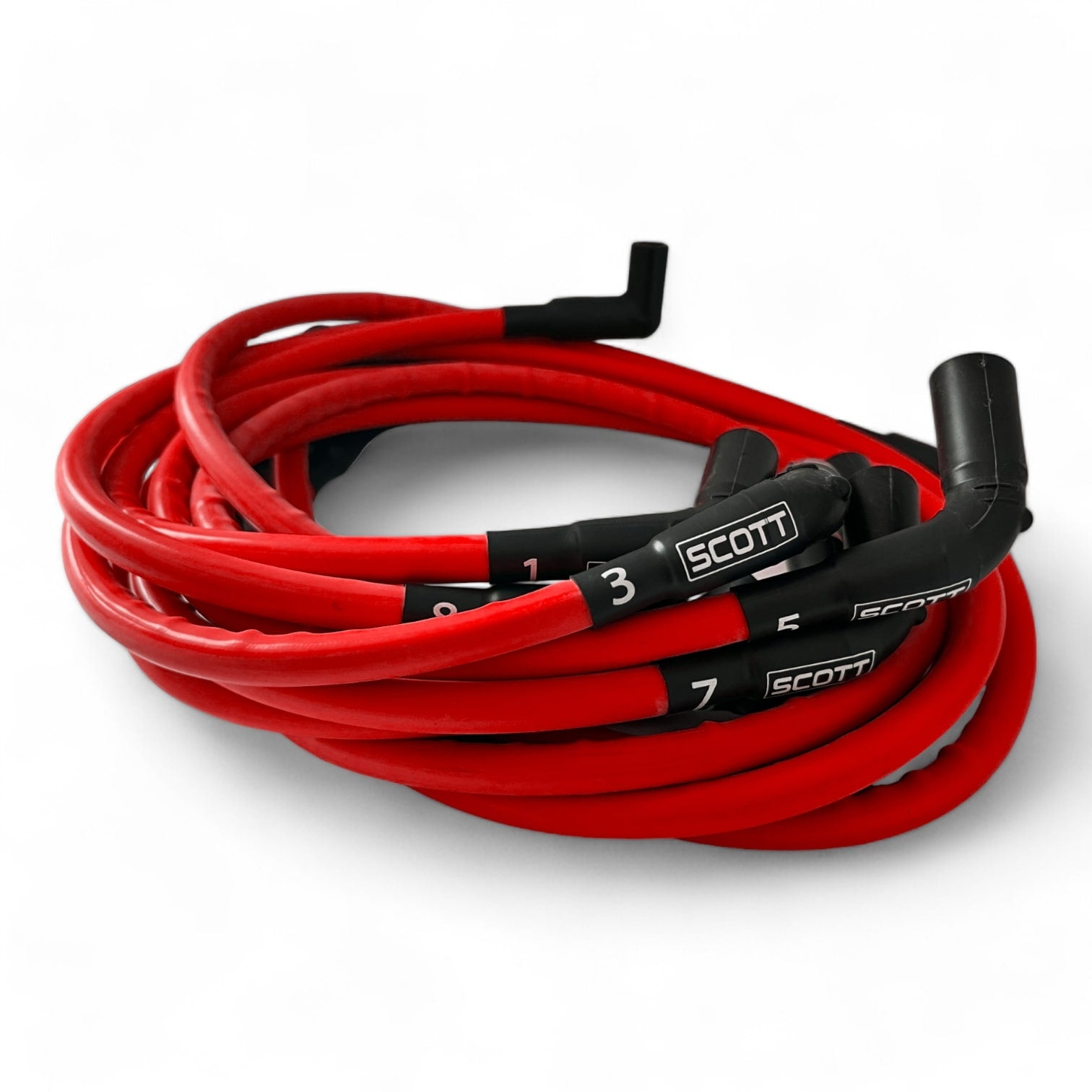 Scott Performance - Chevy Ls Long 525 Crate Around Rear Under Header 300 OHM Plug Set  - Red - SPW300-CH-525L-R-2