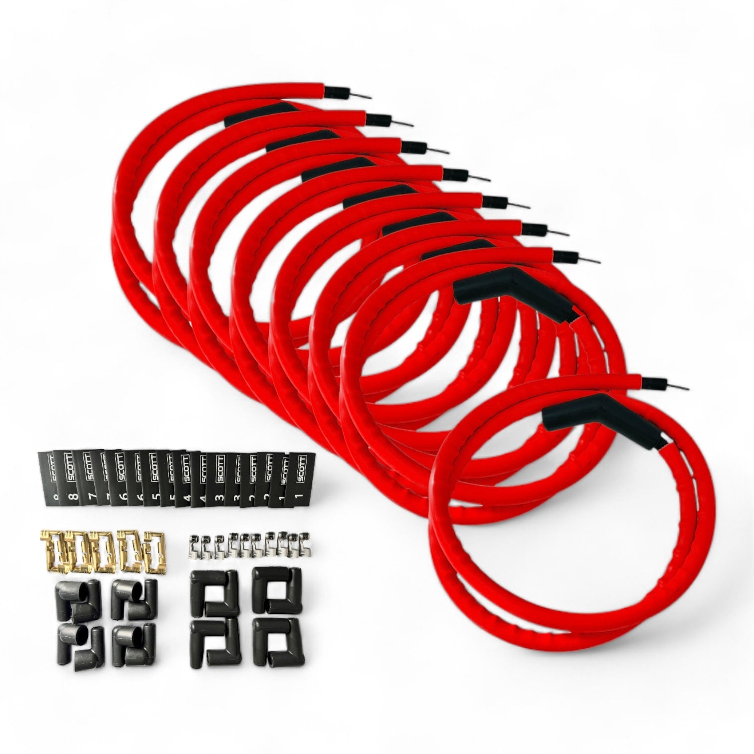 Scott Performance - Spark Plug Wire Kit 300 OHM  - Red - SPW300-CH-K45-2