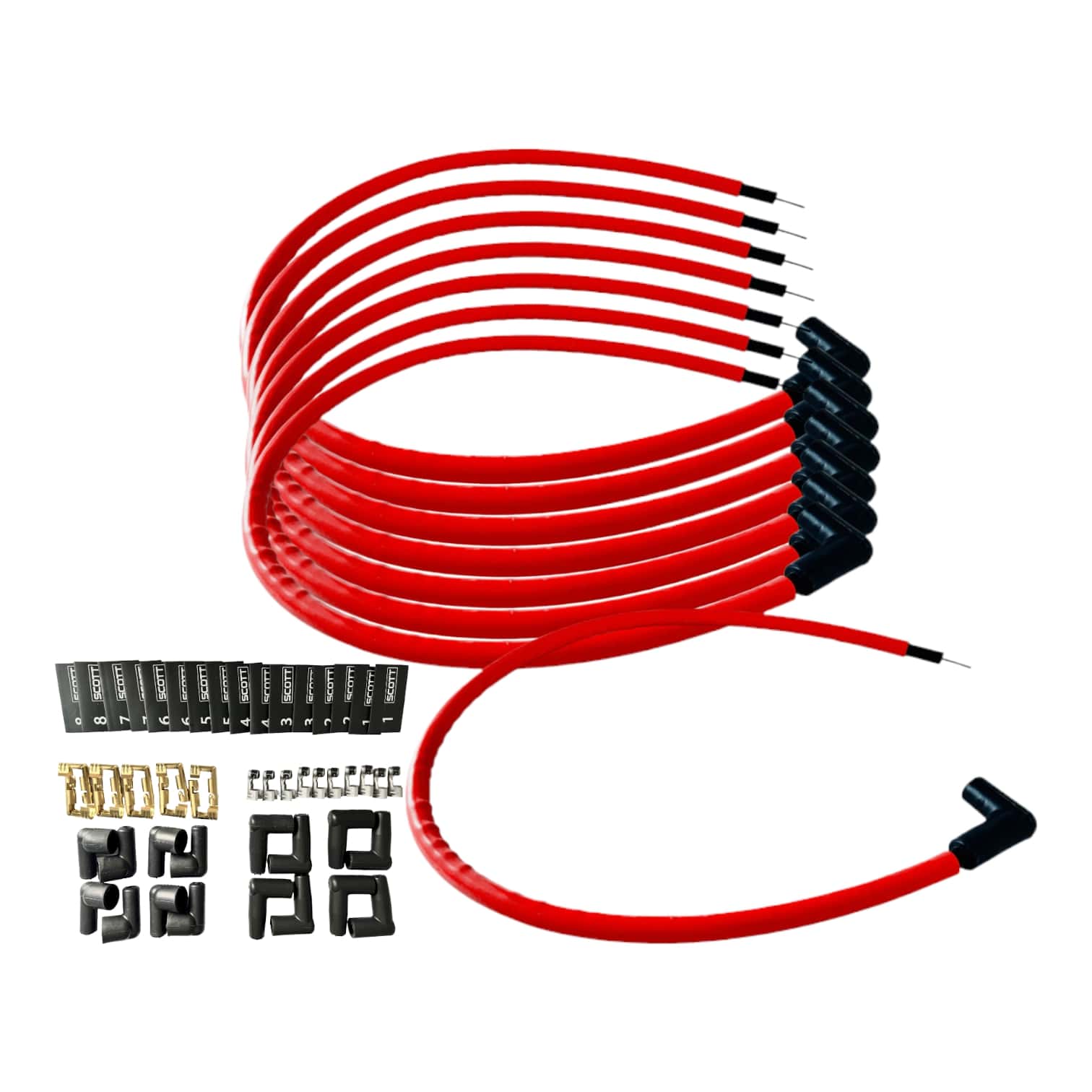 Scott Performance - Spark Plug Wire Kit 300 OHM  - Red - SPW300-CH-K90-2