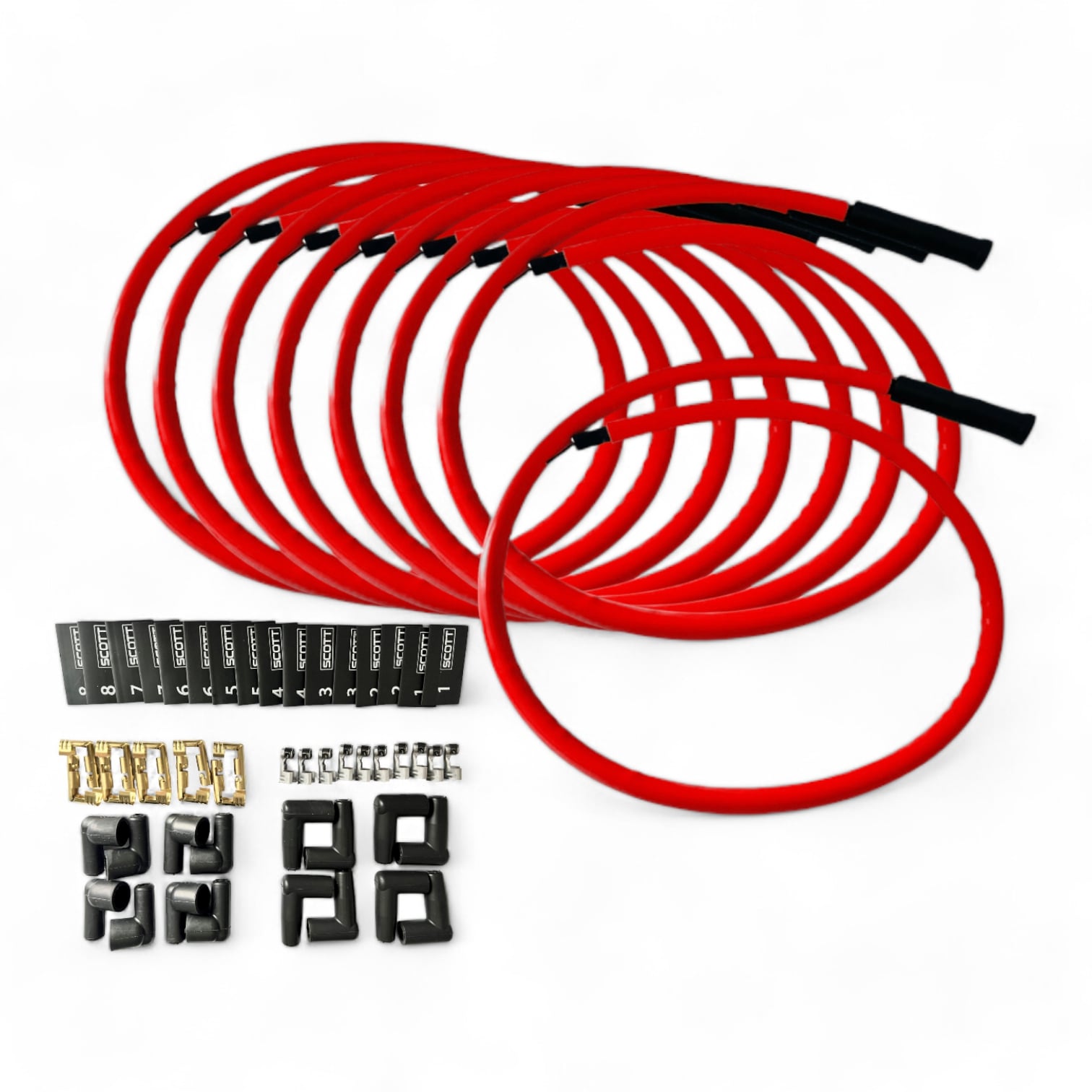 Scott Performance - Spark Plug Wire Kit 300 OHM  - Red - SPW300-CH-KSTR-2