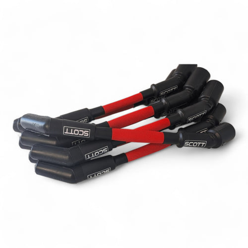 Scott Performance - Chevy LS-LT-Gen5 30 OHM Fiberglass Sleeved Spark Plug Wire Set  - Red - SPW-PS-LT-GEN5-2