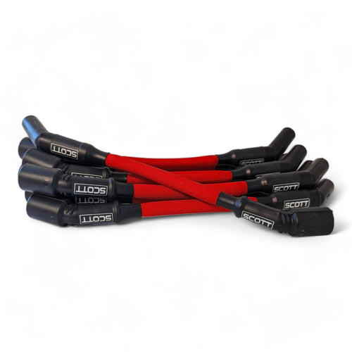 Scott Performance - Chevy LS Truck 30 OHM Fiberglass Sleeved Spark Plug Wire Set  - Red - SPW-PS-LS-T-2
