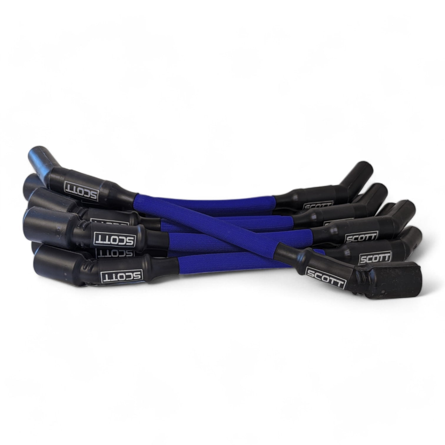 Scott Performance - Chevy LS Truck 30 OHM Fiberglass Sleeved Spark Plug Wire Set  - Blue - SPW-PS-LS-T-3