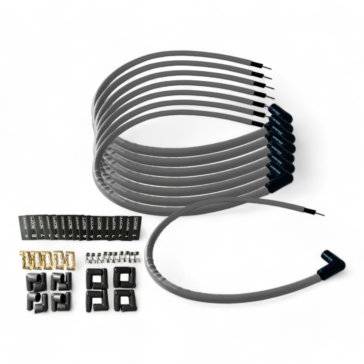 Scott Performance - Spark Plug Wire Kit 300 OHM  - Gray - SPW300-CH-K90-3