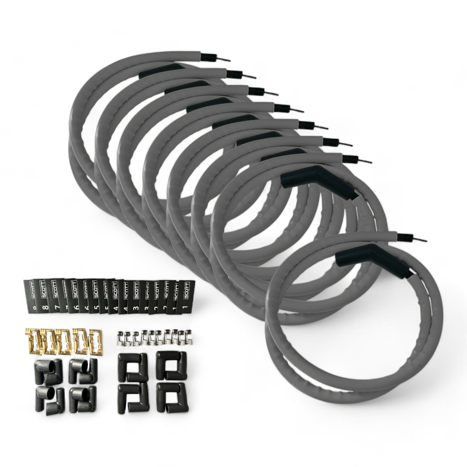 Scott Performance - Spark Plug Wire Kit 300 OHM  - Gray - SPW300-CH-K45-3