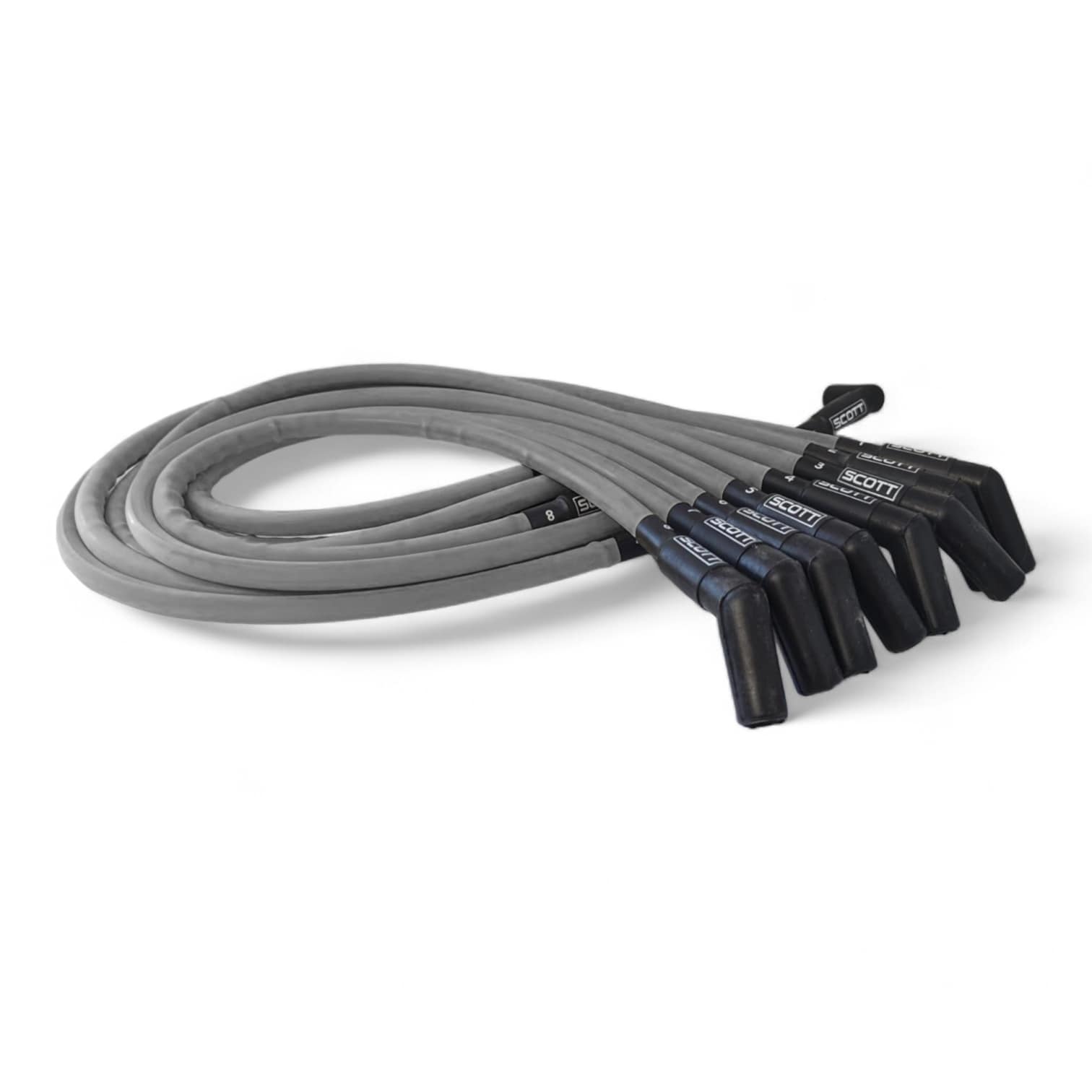 Scott Performance - Small Block Chevy 604 Crate Under Header 300 OHM Plug Set  - Gray - SPW300-CH-604-3