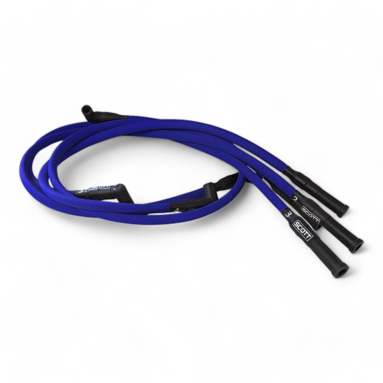 Scott Performance - Ford 2.3L 30 OHM Fiberglass Sleeved Spark Plug Wire Set  - Blue - SPW-PS-23-3