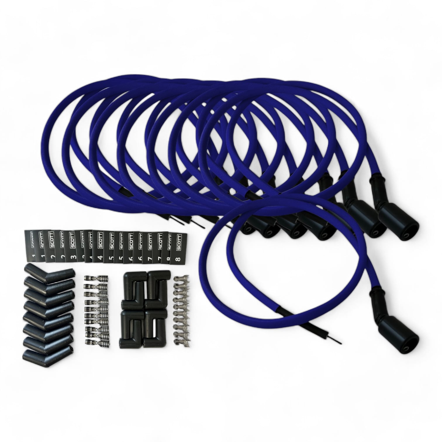 Scott Performance - Fiberglass Sleeved Spark Plug Wire Kit 30 OHM  - Blue - SPW-PS-LSRELO-3