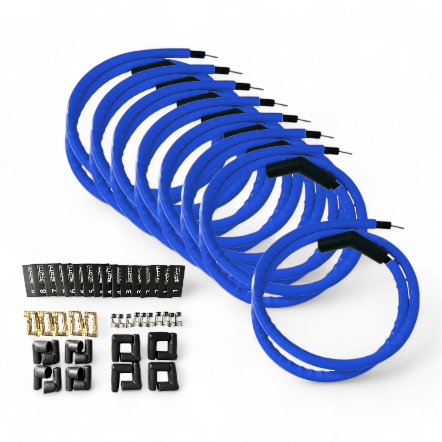 Scott Performance - Spark Plug Wire Kit 300 OHM  - Blue - SPW300-CH-K45-4