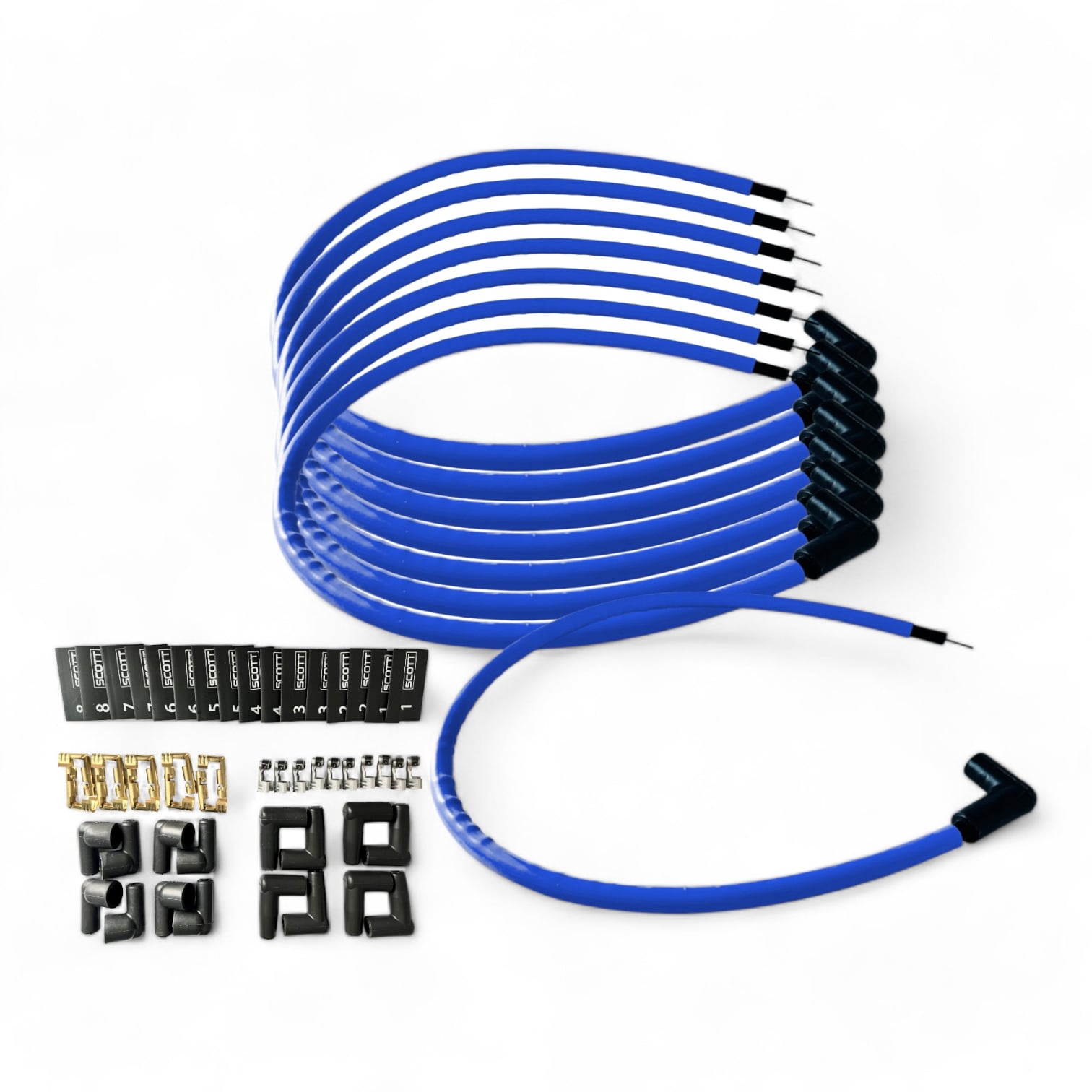 Scott Performance - Spark Plug Wire Kit 300 OHM  - Blue - SPW300-CH-K90-4