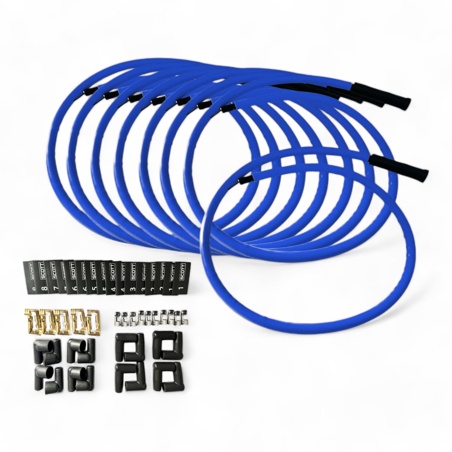 Scott Performance - Spark Plug Wire Kit 300 OHM  - Blue - SPW300-CH-KSTR-4