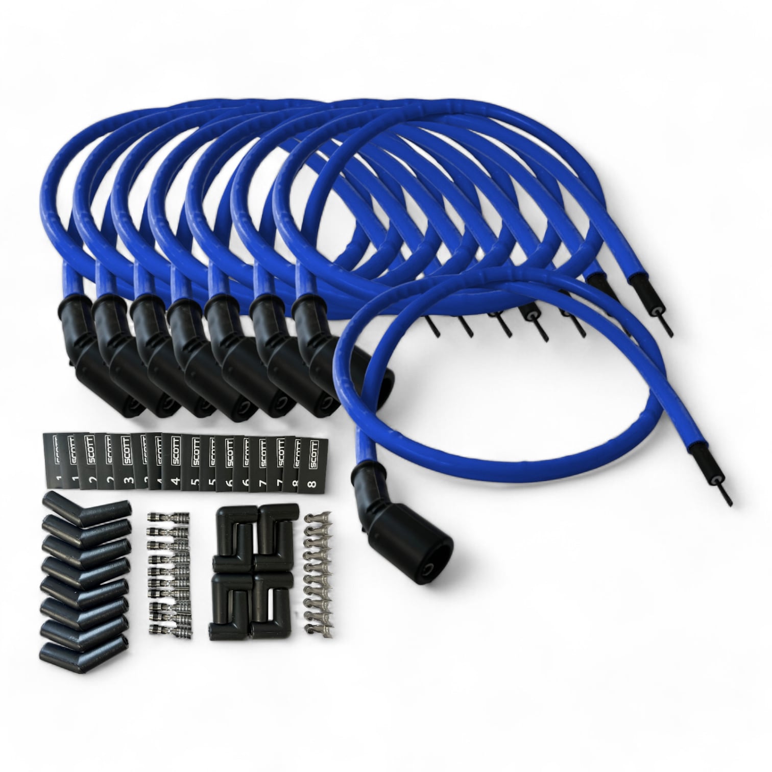 Scott Performance - Spark Plug Wire Kit 300 OHM  - Blue - SPW300-CH-LSRELO-4