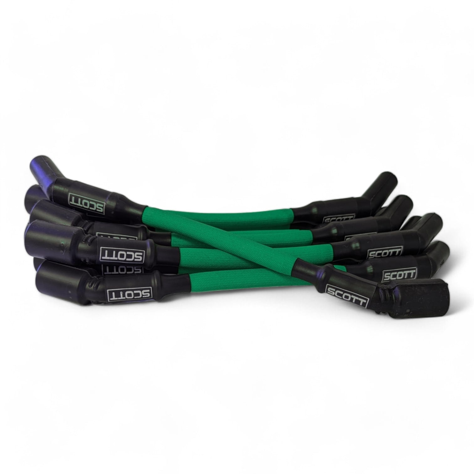 Scott Performance - Chevy LS Truck 30 OHM Fiberglass Sleeved Spark Plug Wire Set  - Green - SPW-PS-LS-T-4