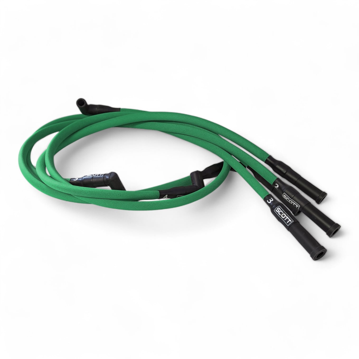 Scott Performance - Ford 2.3L 30 OHM Fiberglass Sleeved Spark Plug Wire Set  - Green - SPW-PS-23-4