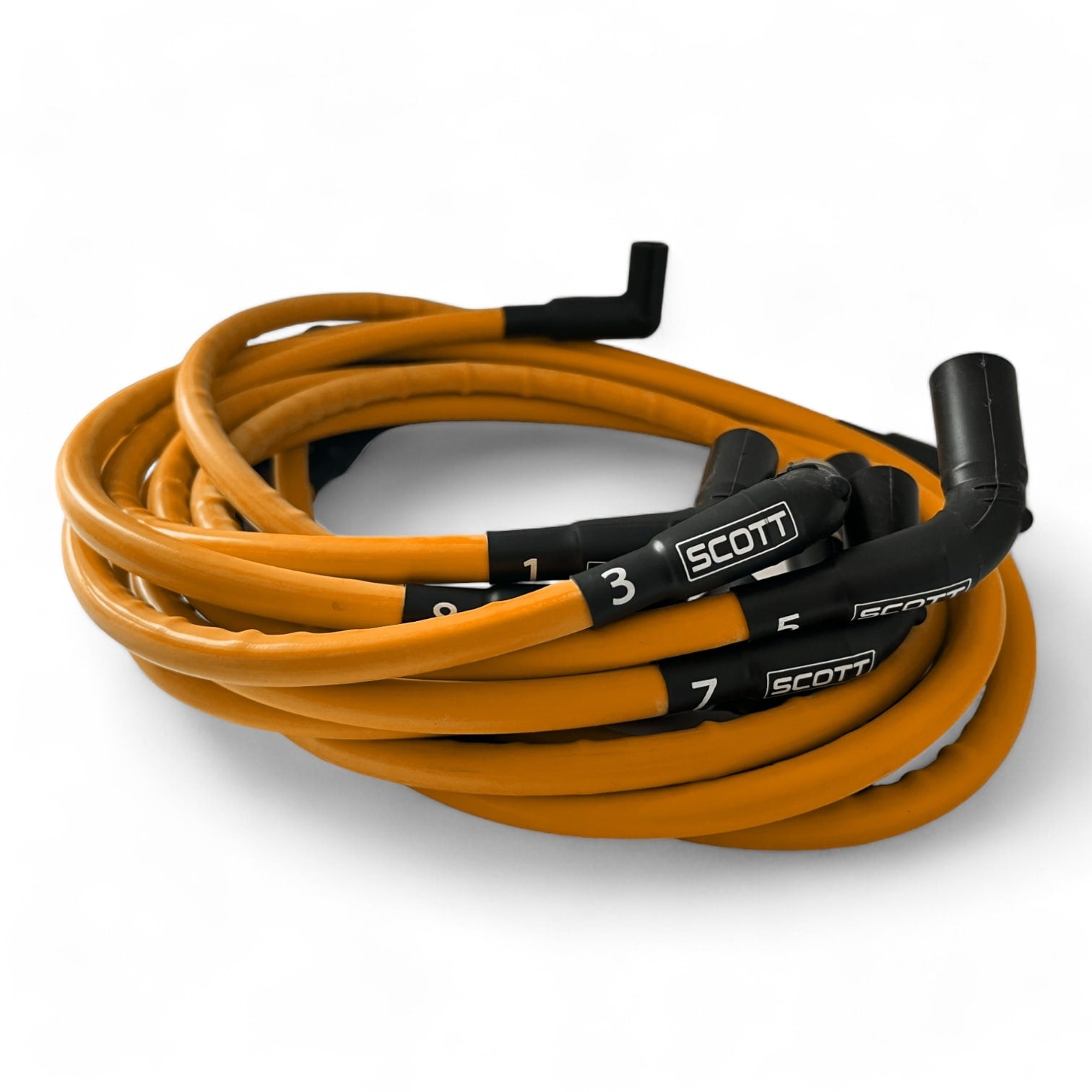 Scott Performance - Chevy Ls Long 525 Crate Around Rear Under Header 300 OHM Plug Set  - Orange - SPW300-CH-525L-R-5