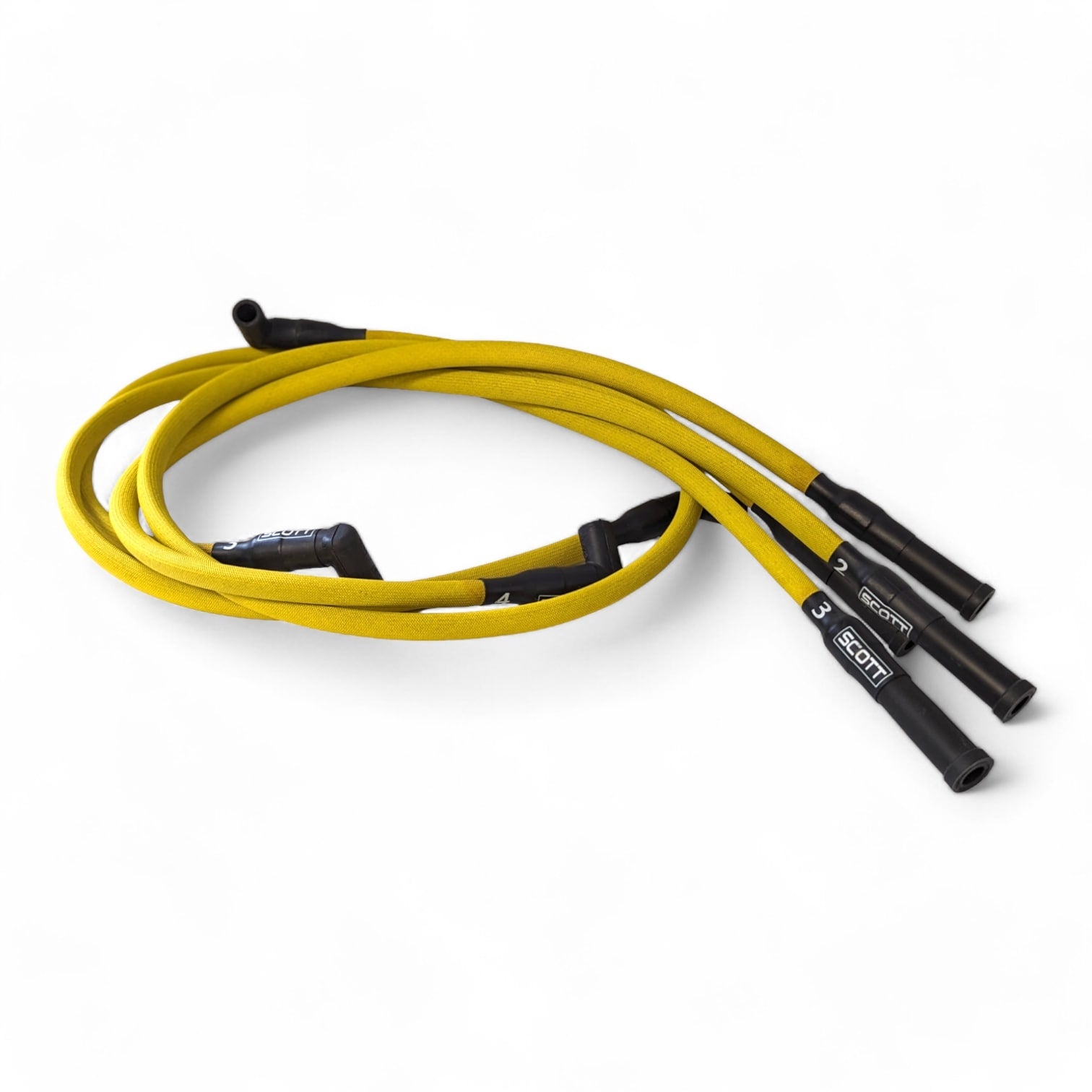 Scott Performance - Ford 2.3L 30 OHM Fiberglass Sleeved Spark Plug Wire Set  - Yellow - SPW-PS-23-5