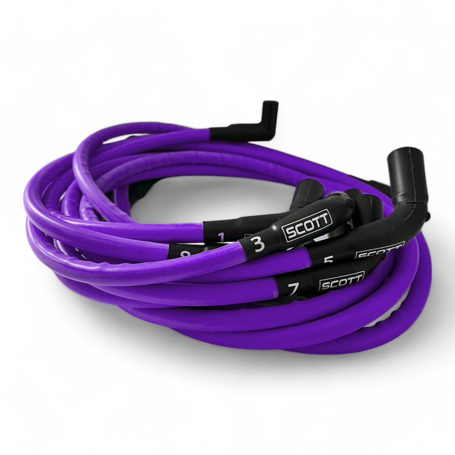 Scott Performance - Chevy Ls Long 525 Crate Around Rear Under Header 300 OHM Plug Set  - Purple - SPW300-CH-525L-R-6