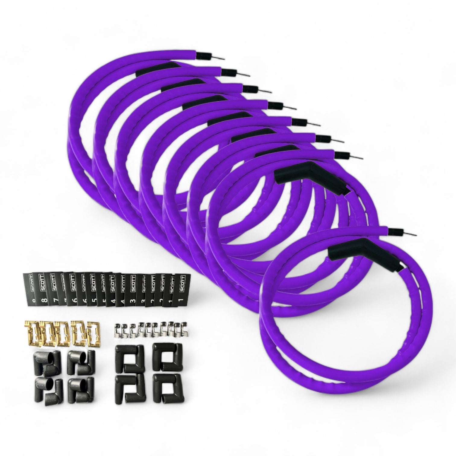 Scott Performance - Spark Plug Wire Kit 300 OHM  - Purple - SPW300-CH-K45-6