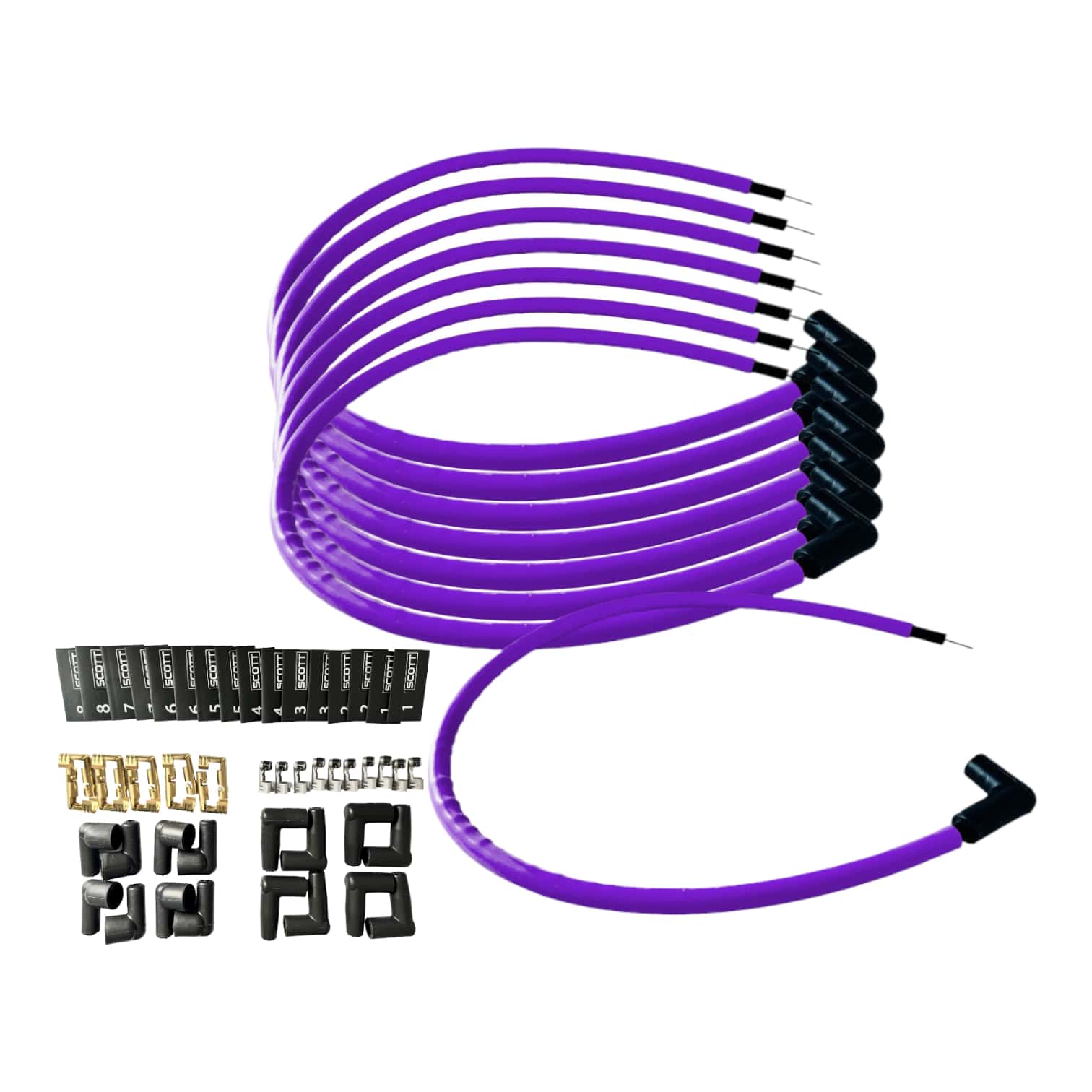 Scott Performance - Spark Plug Wire Kit 300 OHM  - Purple - SPW300-CH-K90-6