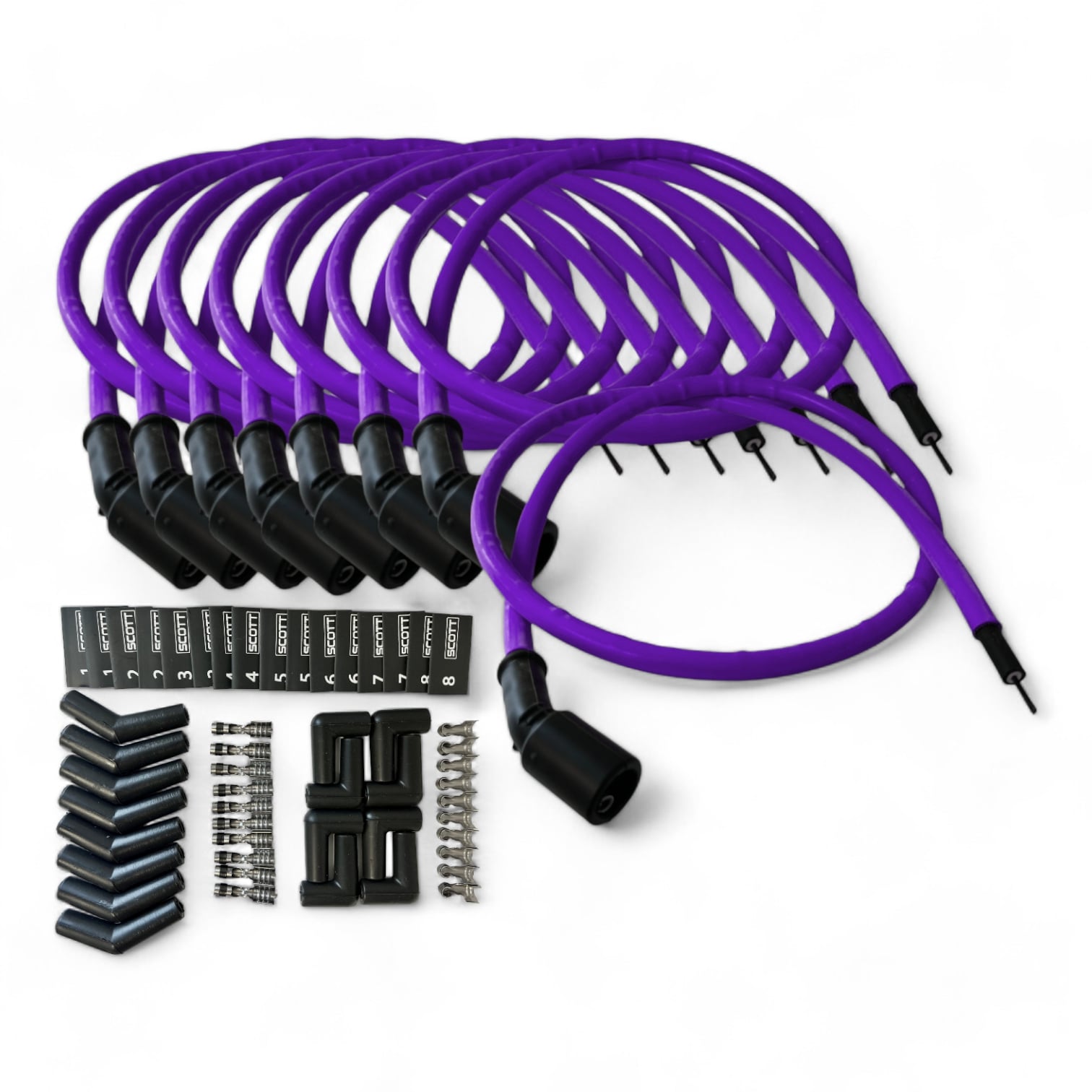 Scott Performance - Spark Plug Wire Kit 300 OHM  - Purple - SPW300-CH-LSRELO-6