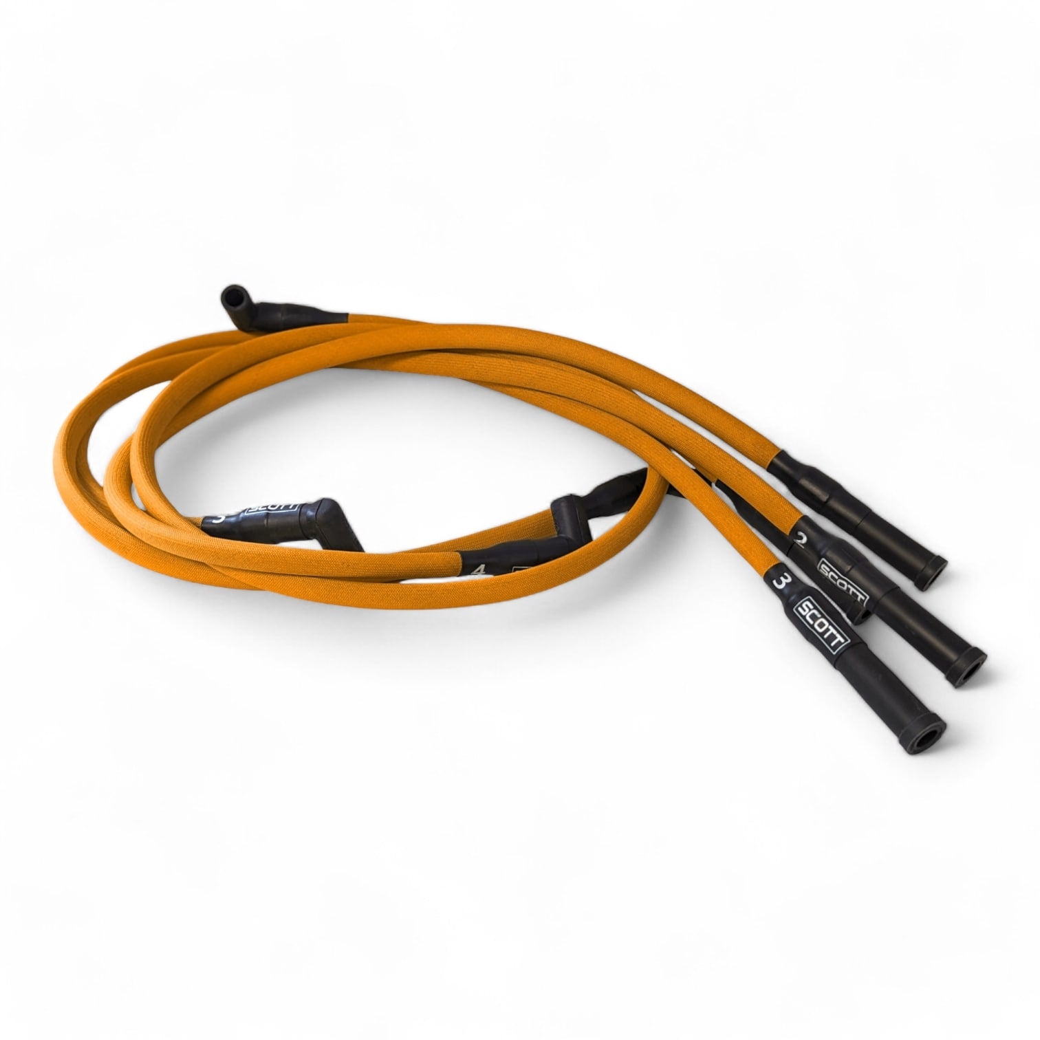 Scott Performance - Ford 2.3L 30 OHM Fiberglass Sleeved Spark Plug Wire Set  - Orange - SPW-PS-23-6