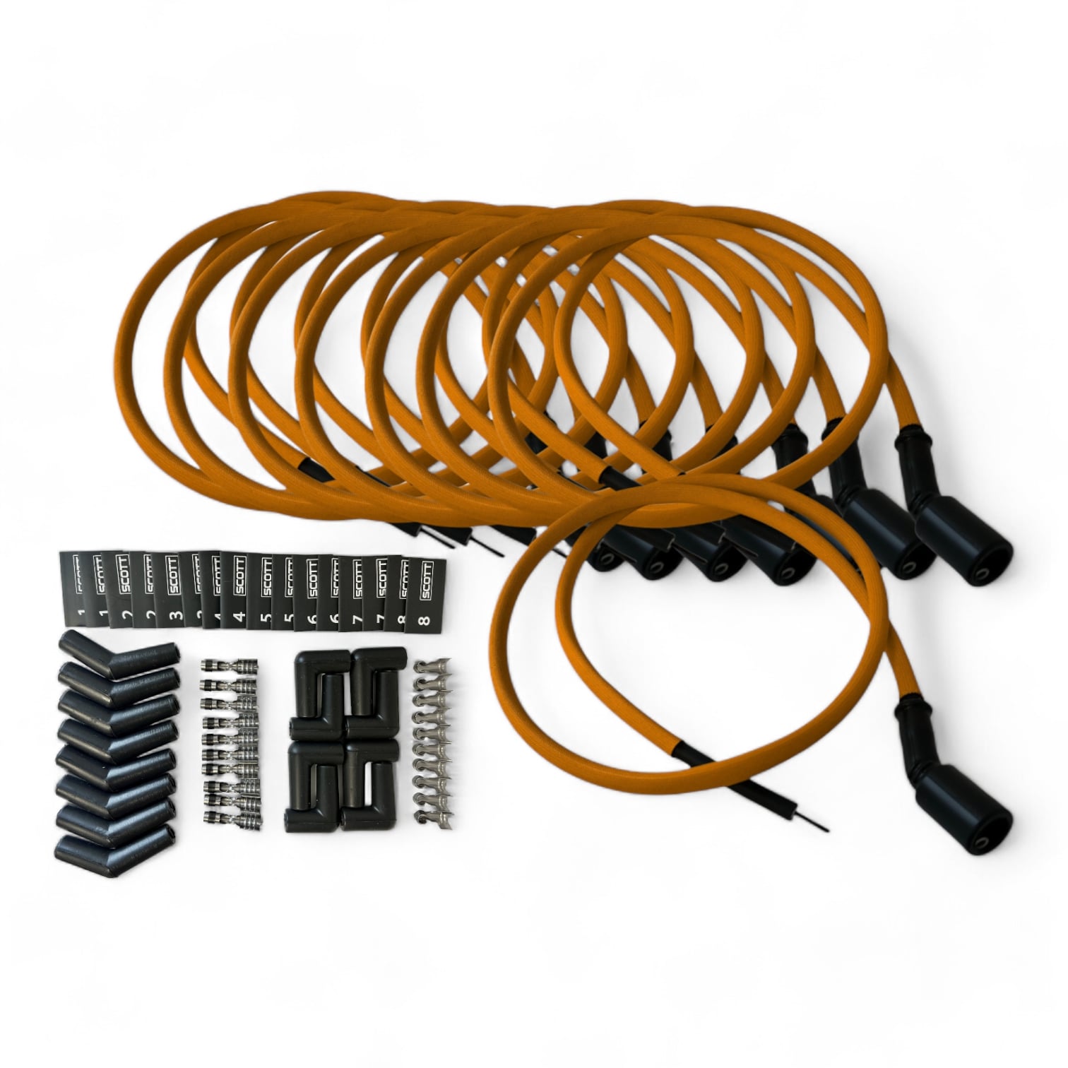 Scott Performance - Fiberglass Sleeved Spark Plug Wire Kit 30 OHM  - Orange - SPW-PS-LSRELO-6