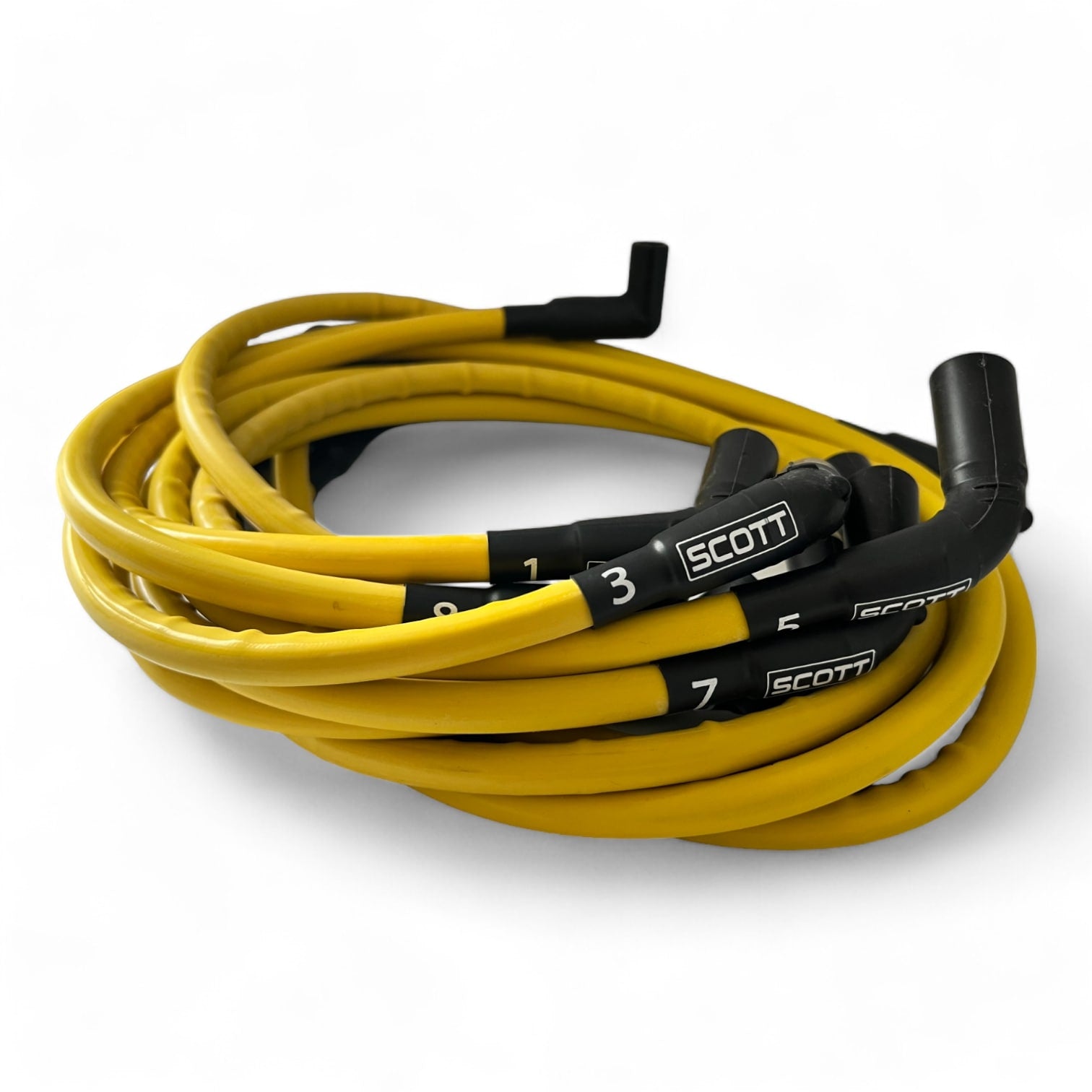 Scott Performance - Chevy Ls Long 525 Crate Around Rear Under Header 300 OHM Plug Set  - Yellow - SPW300-CH-525L-R-7