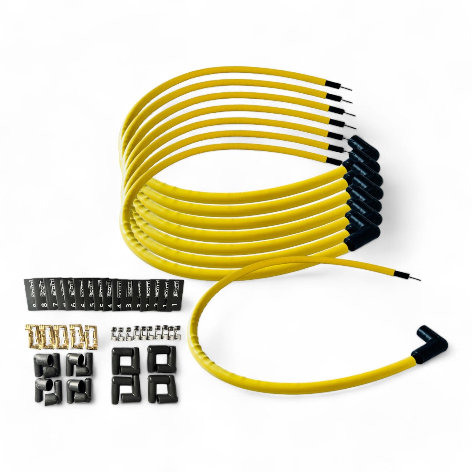 Scott Performance - Spark Plug Wire Kit 300 OHM  - Yellow - SPW300-CH-K90-7