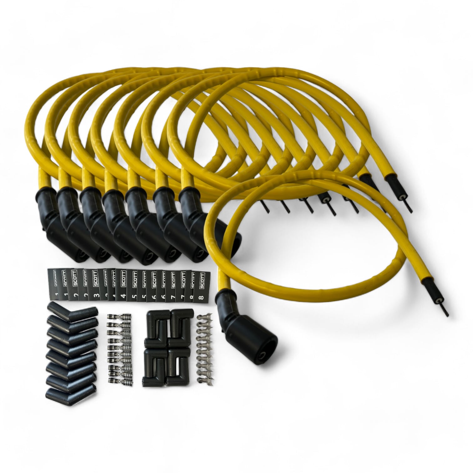 Scott Performance - Spark Plug Wire Kit 300 OHM  - Yellow - SPW300-CH-LSRELO-7