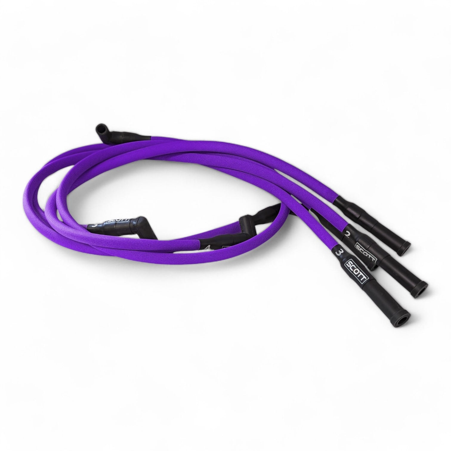 Scott Performance - Ford 2.3L 30 OHM Fiberglass Sleeved Spark Plug Wire Set  - Purple - SPW-PS-23-7