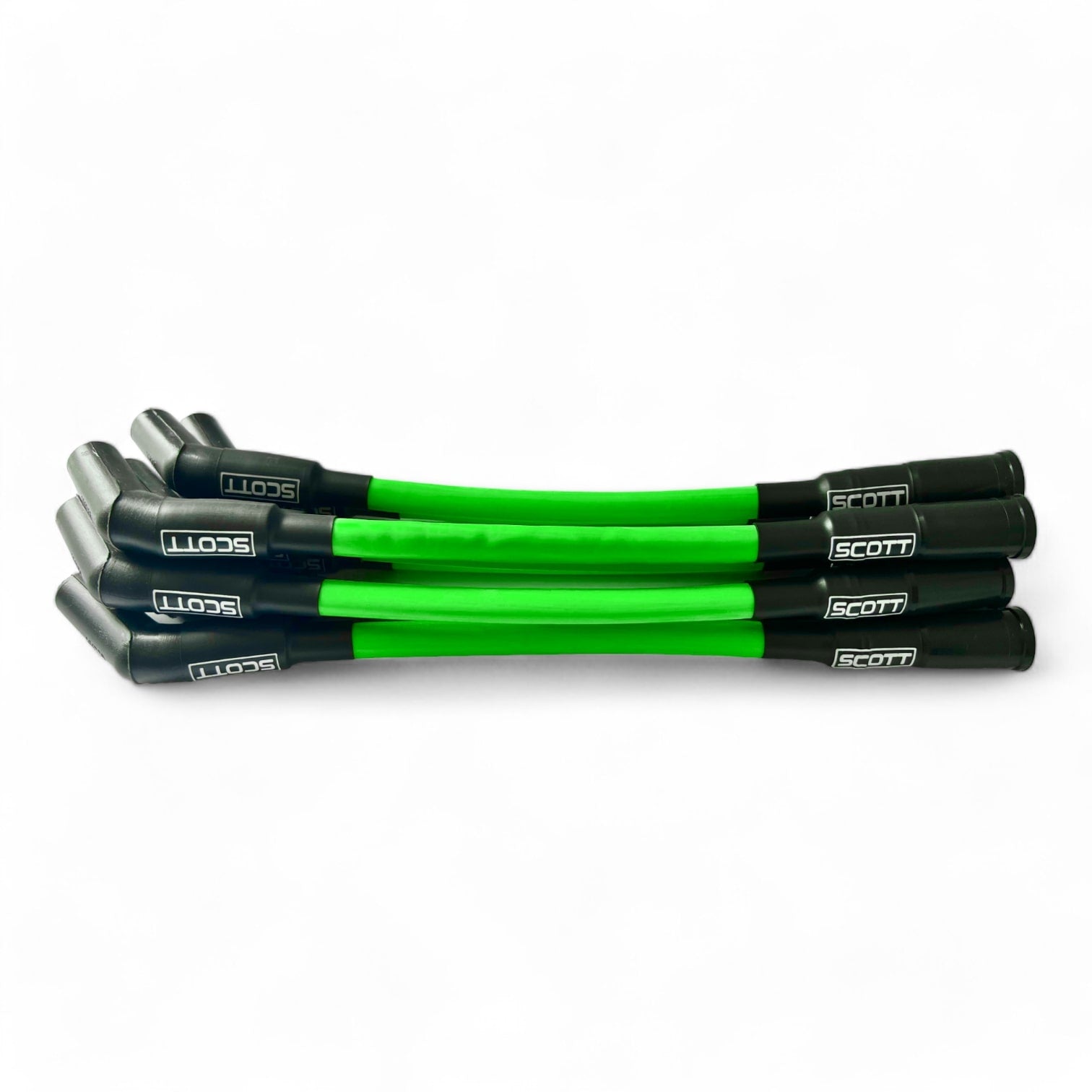 Scott Performance - Chevy Ls Short 525 Crate Over Valve Cover 300 OHM Plug Set  - Fluorescent Green - SPW300-CH-525S-8