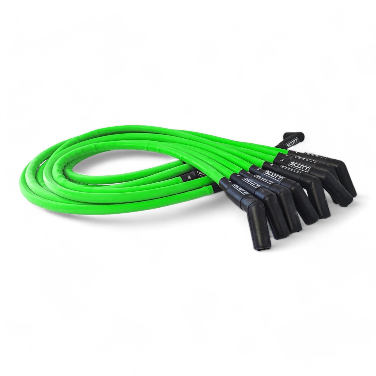 Scott Performance - Big Block Ford Over Valve Cover 300 OHM Plug Set  - Fluorescent Green - SPW300-CH-429-8