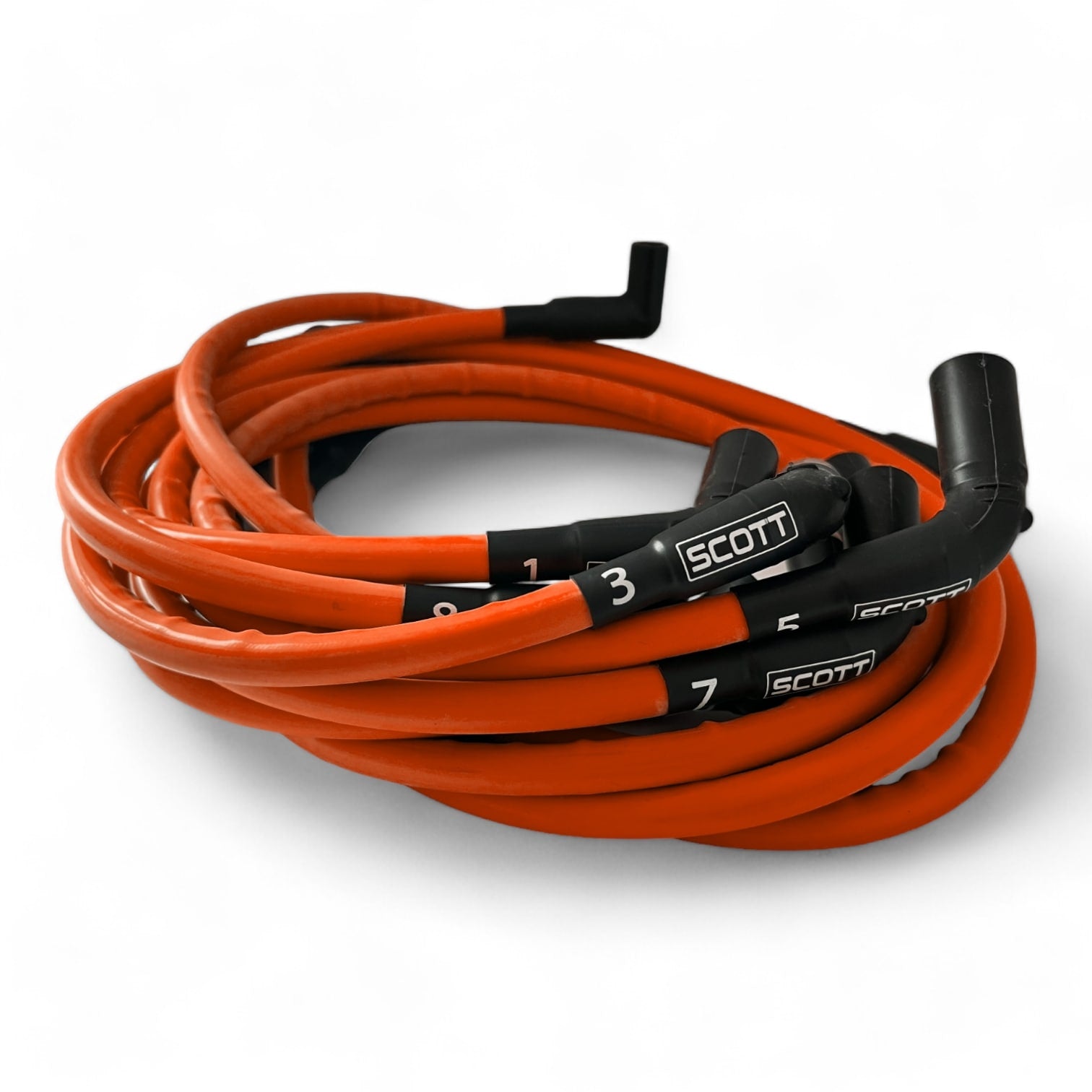 Scott Performance - Chevy Ls Long 525 Crate 300 OHM Plug Set  - Fluorescent Orange - SPW300-CH-525L-R-9