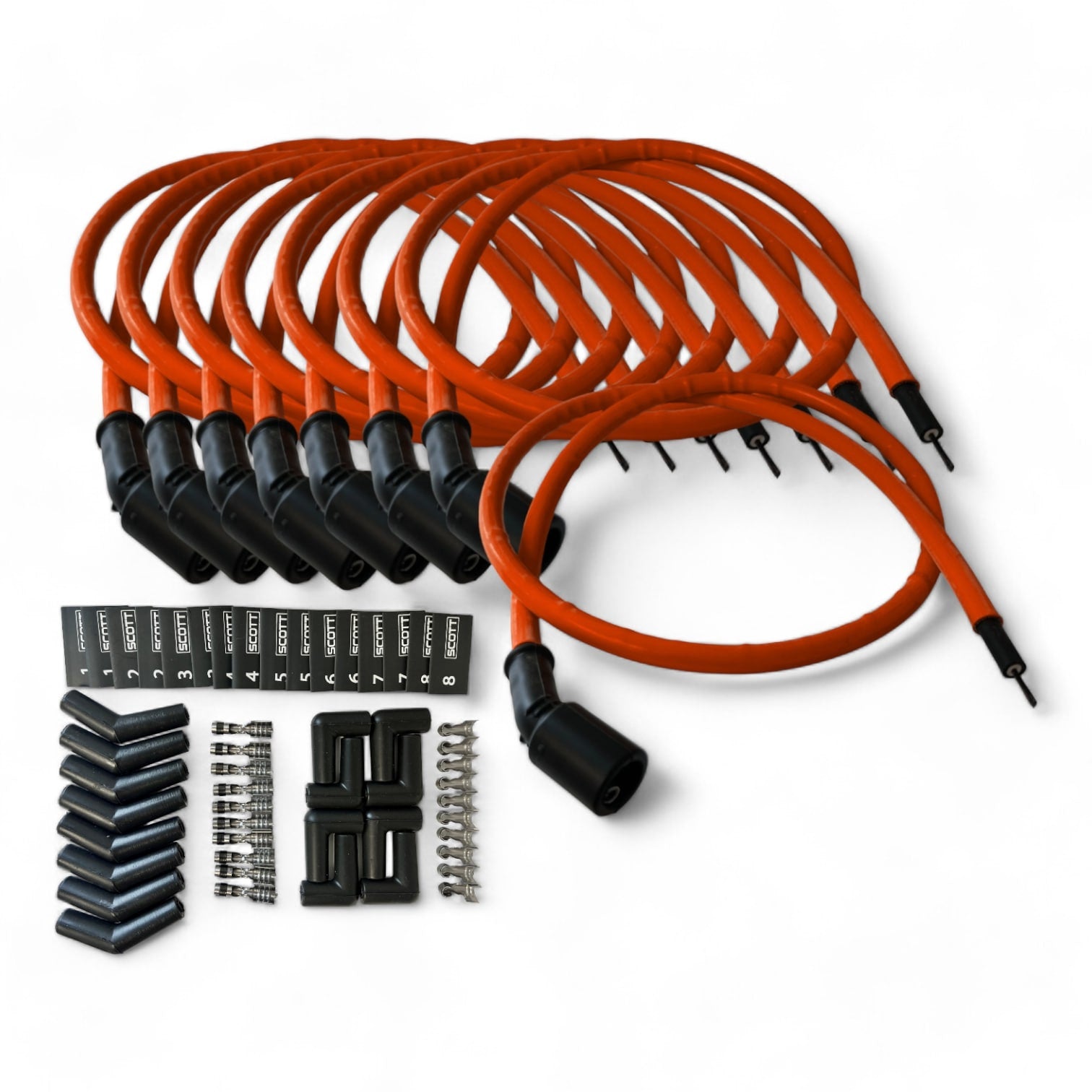 Scott Performance - Spark Plug Wire Kit 300 OHM  - Fluorescent Orange - SPW300-CH-LSRELO-9