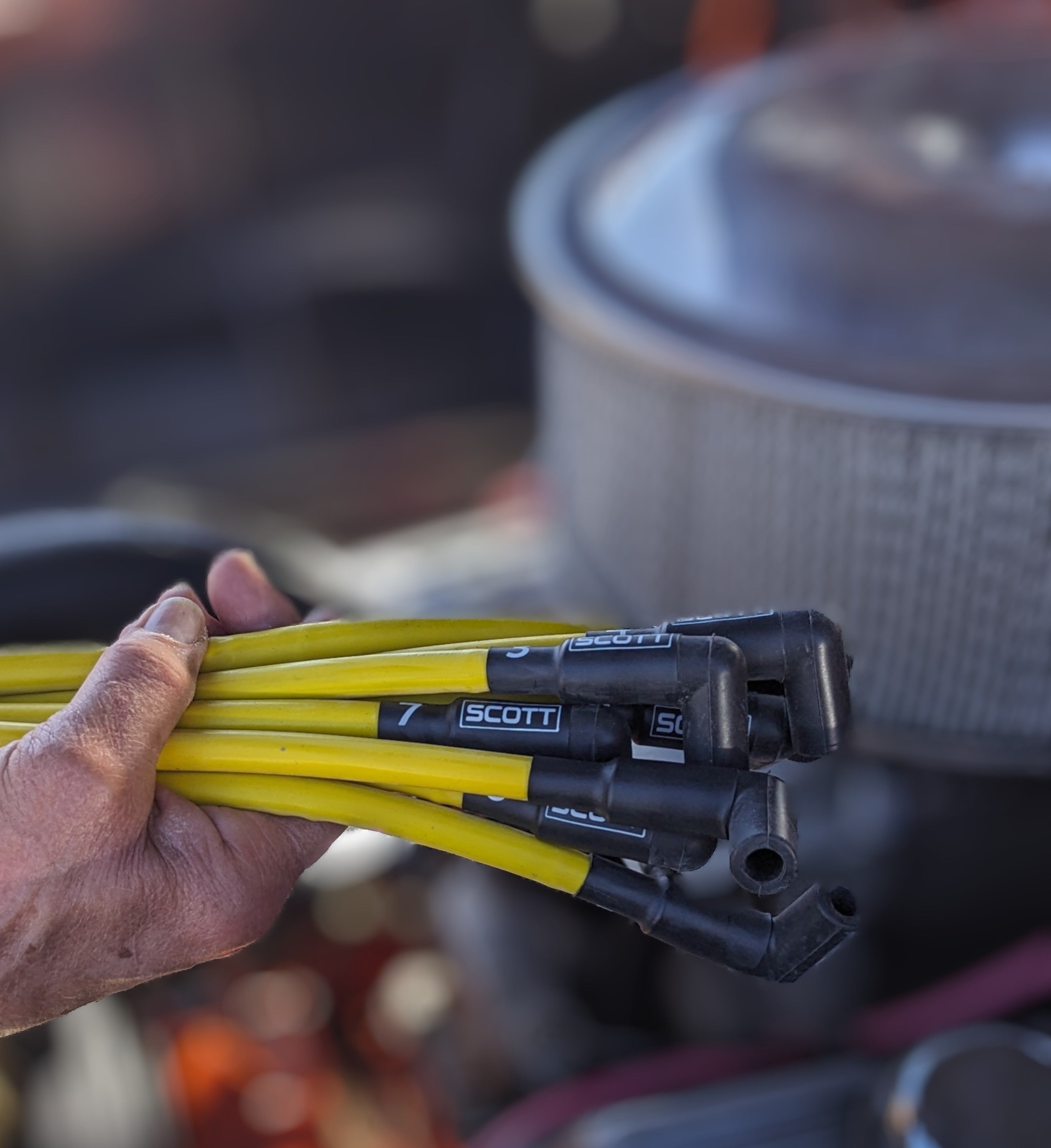 Scott Performance GM LS and CT 525 Spark Plug Wires, Under Header