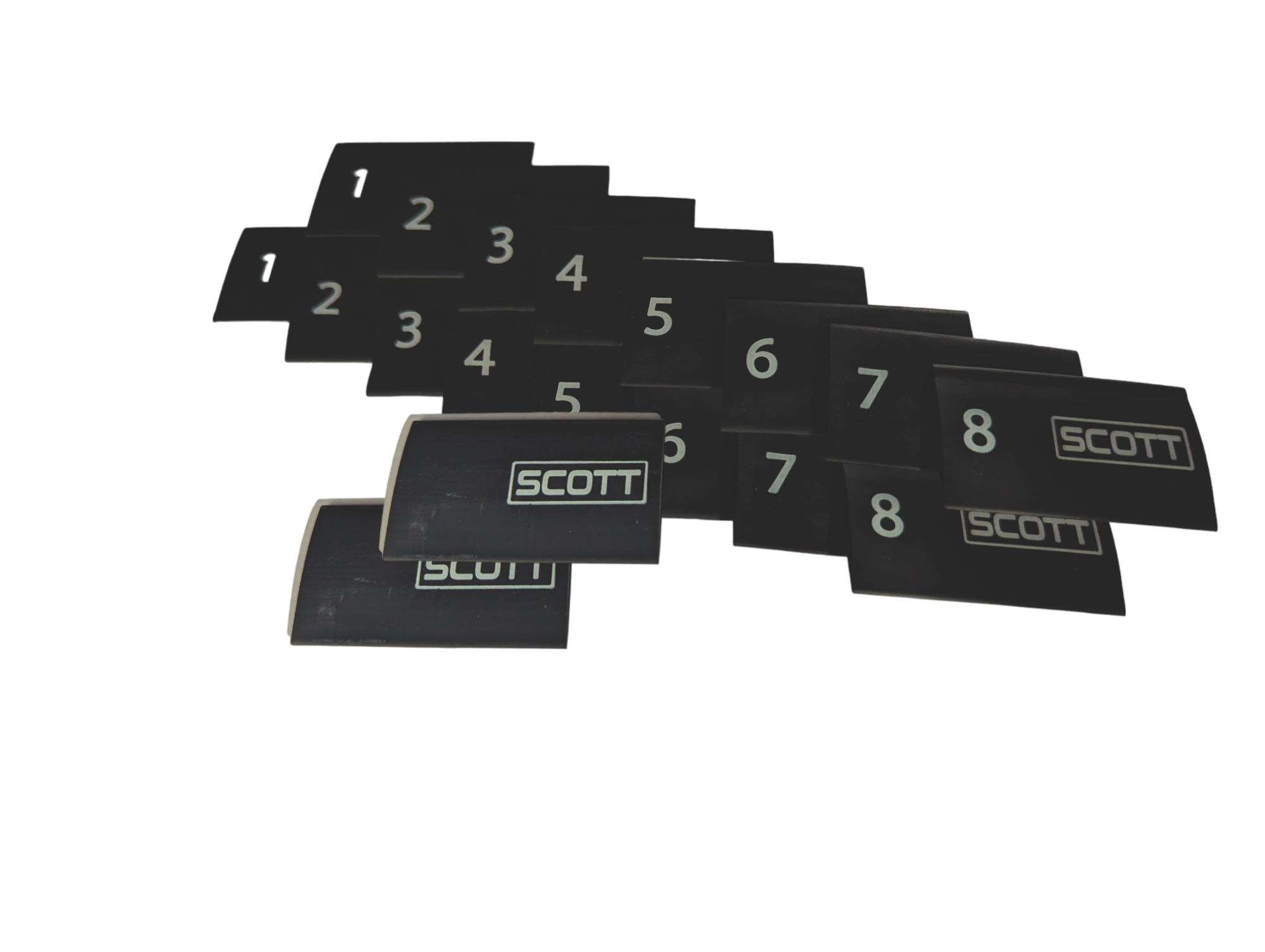 Numbered Shrink Sleeves - White on Black