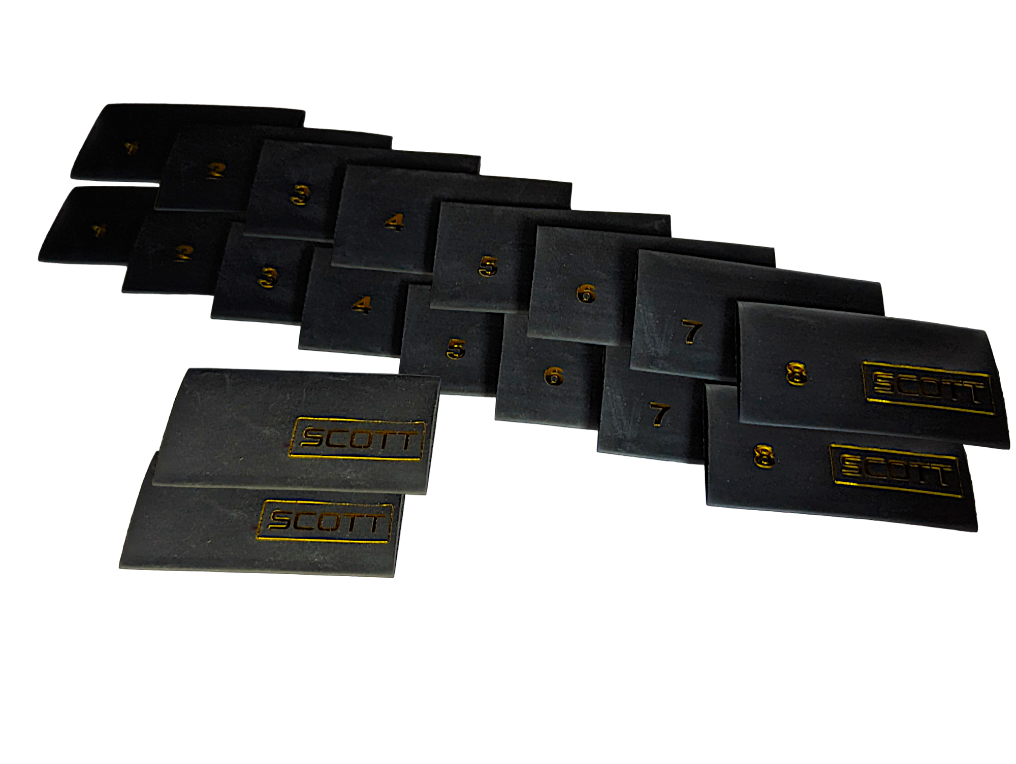 Numbered Shrink Sleeves - Metallic Gold on Black