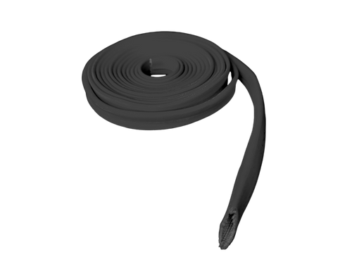 Black High Temp Silicone Coated Fiberglass Oversleeve - 25' Roll