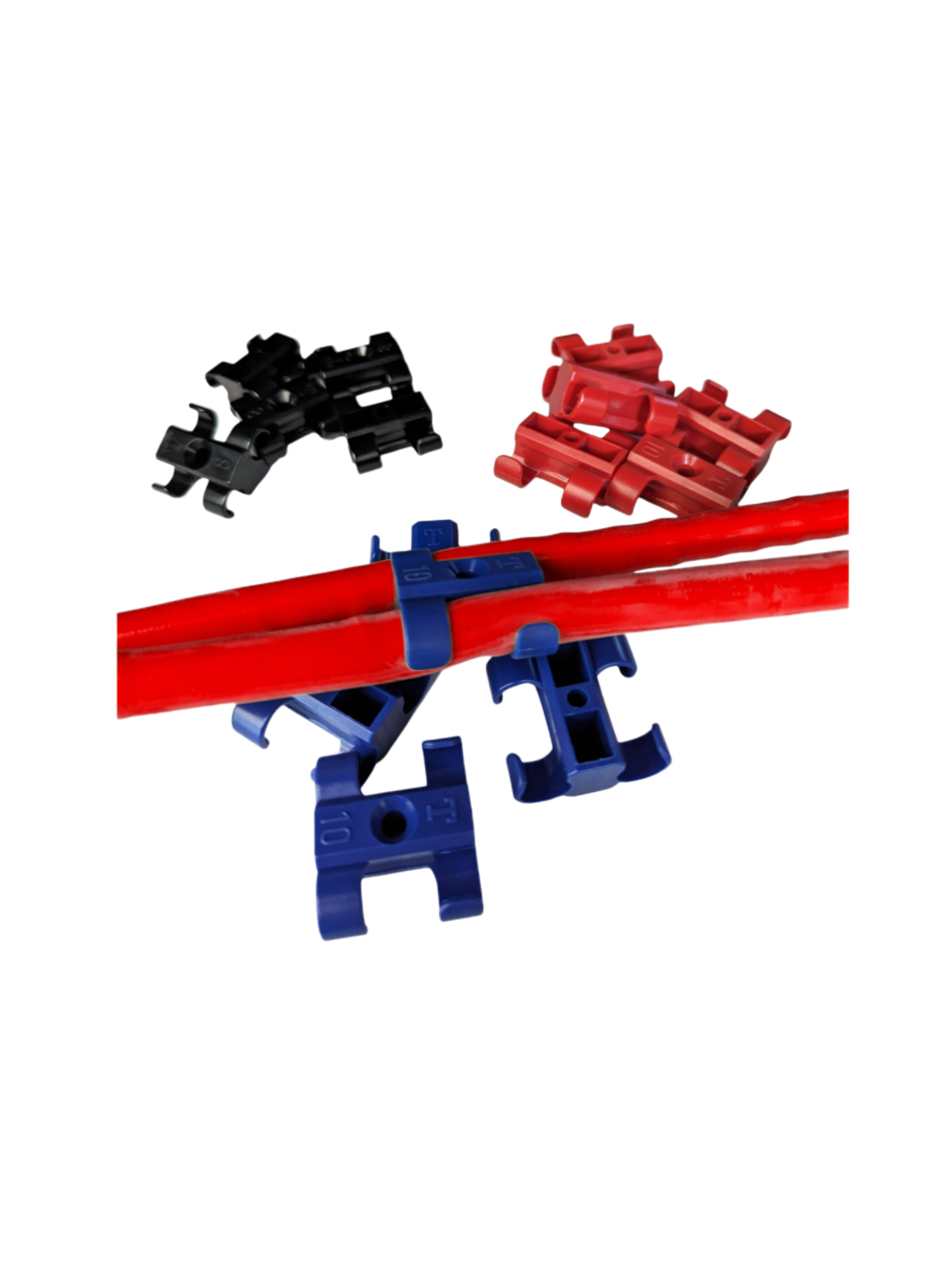 8mm Wire Loom T-Clip Separators - Blue