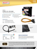 High Performance Low Ohm Fiberglass Sleeved Spark Plug Wire Set for 2.3L Ford - #SPW-PS-23