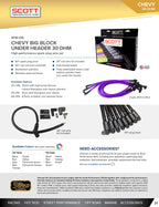 High Performance Low Ohm Silicone Sleeved Spark Plug Wire Set for Big Block Chevy - #SPW-CH-416