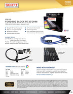 High Performance Low Ohm Silicone Sleeved Spark Plug Wire Set for Big Block Ford FE - #SPW-CH-428