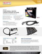 High Performance Low Ohm Non-Sleeved Spark Plug Wire Set for Windsor Small Block Ford 351 - #SPW-NS-439