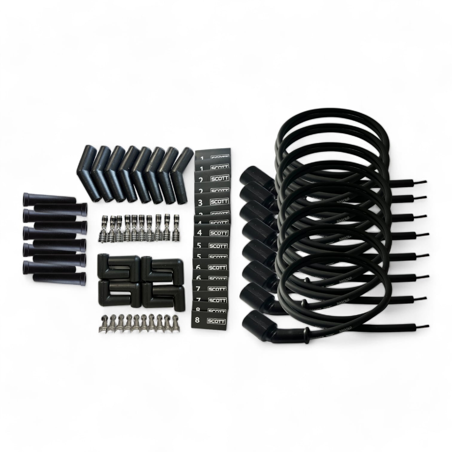Scott Performance - Spark Plug Wire Kit 300 OHM  - Black - SPW300-NS-LSRELO